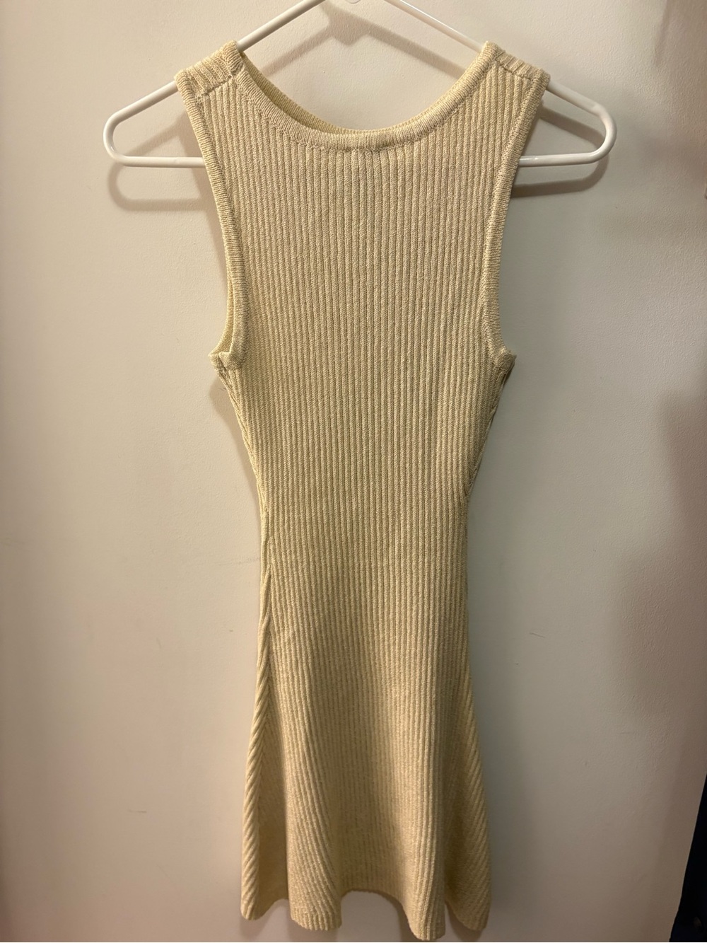 Princess Polly Ribbed Midi Tank Dress in Cream